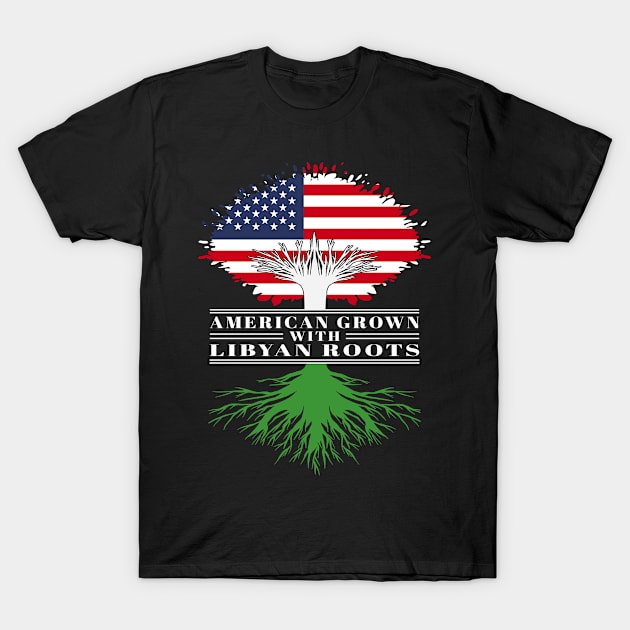 American Grown With Libyan Roots Us Libya Flag Tree T-Shirt by BramCrye